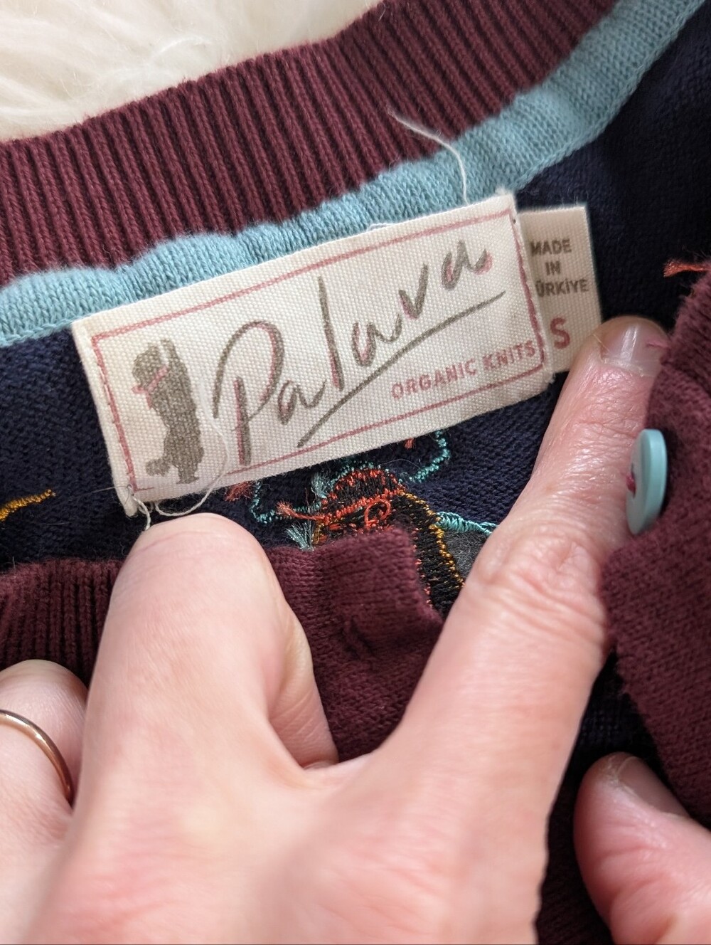 Palava Insect Bug Embroidered Cardigan Size S Small - Picture 4 of 5